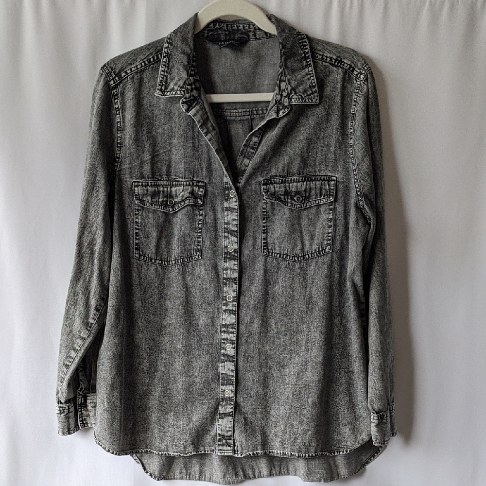 Rock & Republic Charcoal Faux Denim Shirt